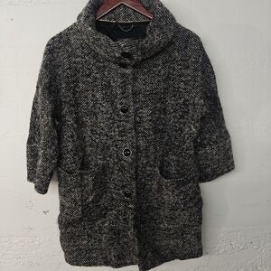 Banana Republic Women's Wool Blend Jacket Gray - 3/4 Sleeve - Size S